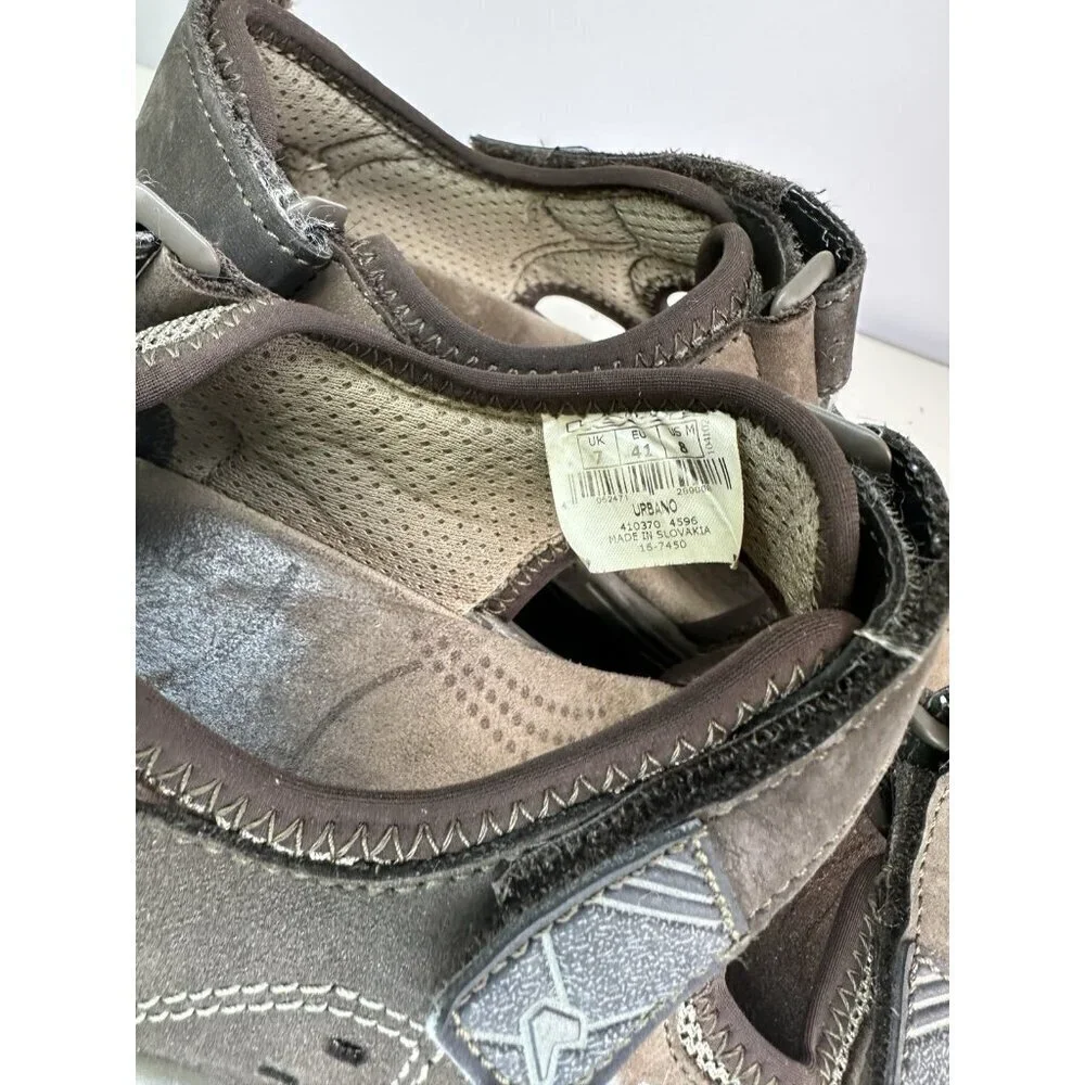 Lowa Urbano Men’s Hiking sandals Sz 8 Brown Nubuck Leather Hook & Loop